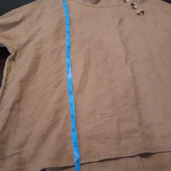 ZARA LINEN TOP WITH BUTTONS - Picture 8 of 16